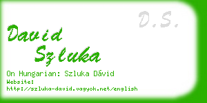 david szluka business card